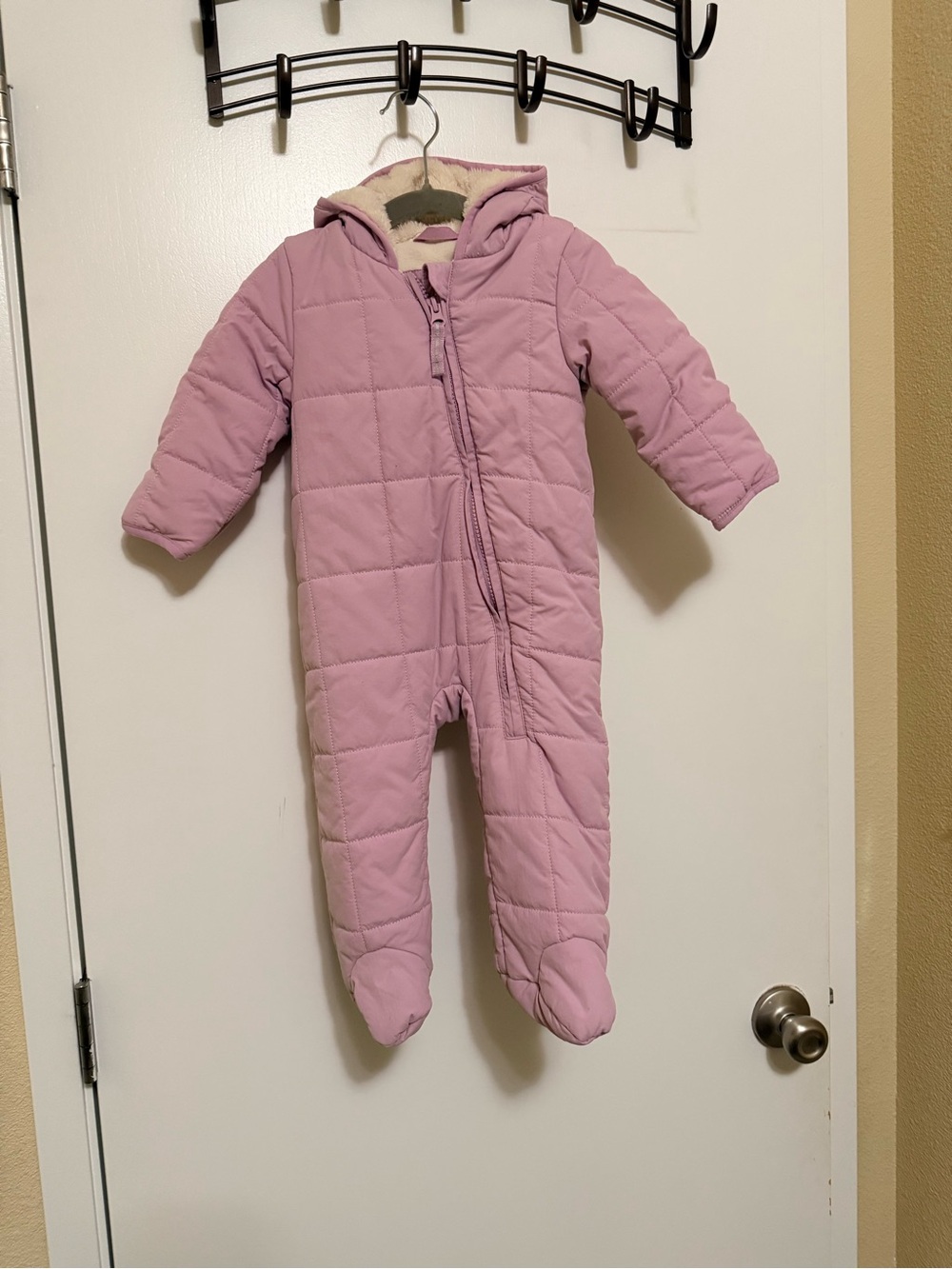 NEW - Cat & Jack Pink Hooded Zip One-Piece Coverall Solid Long Sleeve 6-9 Months